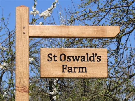Large Hanging Sign Oak Post And Arm Natural Signs