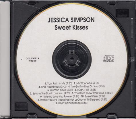 Jessica Simpson Sweet Kisses 1999 Cdr Discogs