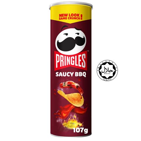 Pringles Saucy Bbq Flavor Potato Crisp Chips Snack 107g Shopee