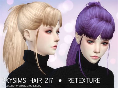 My Sims 4 Blog Skysims 217 Hair Retexture By Aveirasims