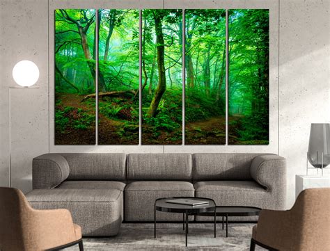 Foggy Forest Canvas Wall Art Forest Wall Art Forest Road Etsy