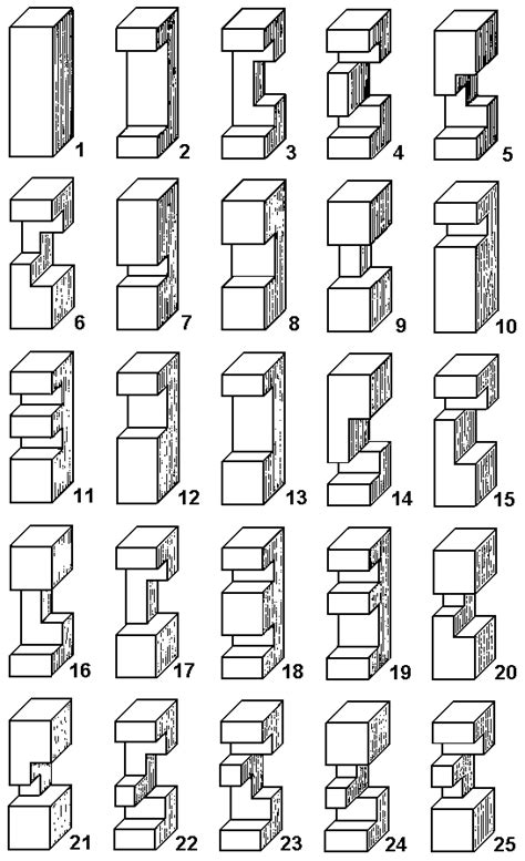 Help 6 Piece Wooden Cross Burr Puzzle Variation Puzzles