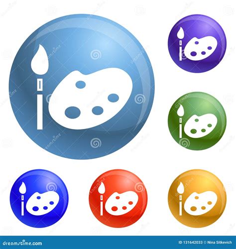 Brush Paint Tool Icons Set Vector Stock Vector Illustration Of