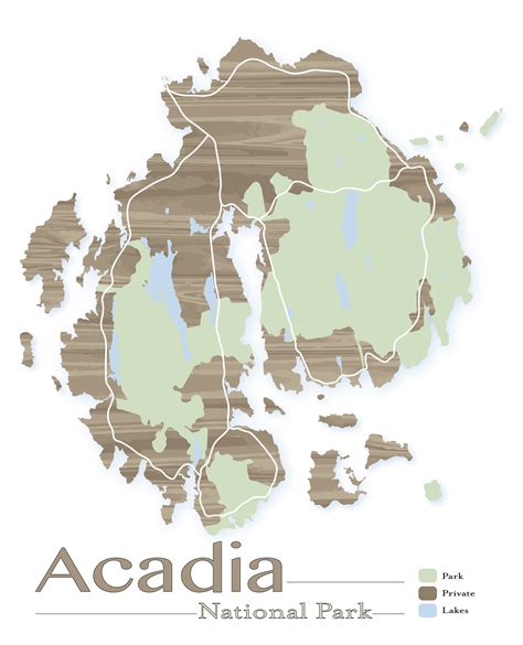 Acadia National Park Map National Park Map National Park | Etsy | Acadia national park map ...