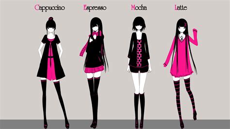 Haru Original Characters Long Hair Short Hair Anime Girls Simple Background Dress Skirt