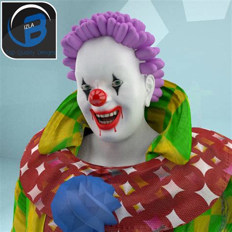 Fun Scary Clown Rigged Cartoon 3d Model