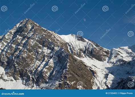 Snowy Alpine Mountains Stock Photo Image Of Mountainside 2735402