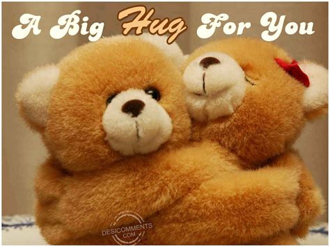 Have a big hug from someone when you send this cute hug month card. A Big Hug For You - DesiComments.com