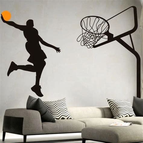 Basketball Dunk Sport Wall Art Decal Vinyl Removable Wall Sticker Pvc
