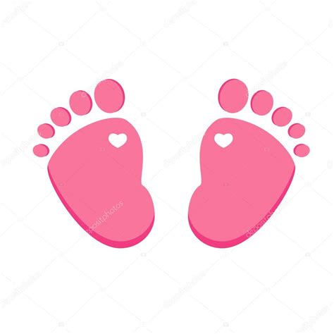 Pink Baby Footprint — Stock Vector © Viktorijareut 74646849
