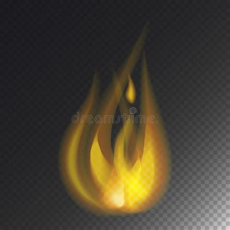 Fire Flame Hot Burn Vector Icon Warm Danger And Cooking Yellow Bonfire
