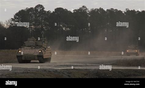 Bradley Fighting Vehicles Crewed By Soldiers Assigned To 2nd Battalion