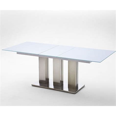Massimo White Frosted Glass Dining Table 180 To 220 Cm Dining Table Table Dining