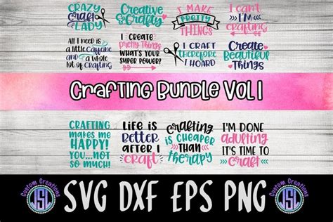 Crafting Bundle of 12 | Crafting SVG | SVG DXF EPS PNG (210777) | SVGs