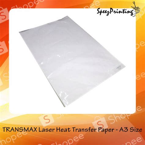 Transmax Laser Heat Transfer Paper A3 Size Shopee Malaysia