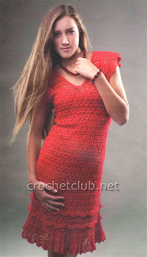 Красное платье крючком - Вязание Крючком. Блог Настика