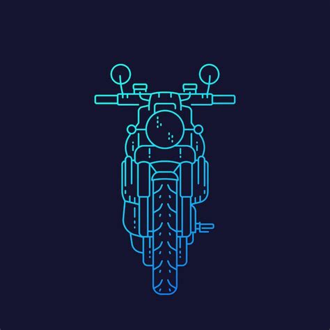 Motocicleta Moto Retro Arte Vectorial Lineal Vector Premium