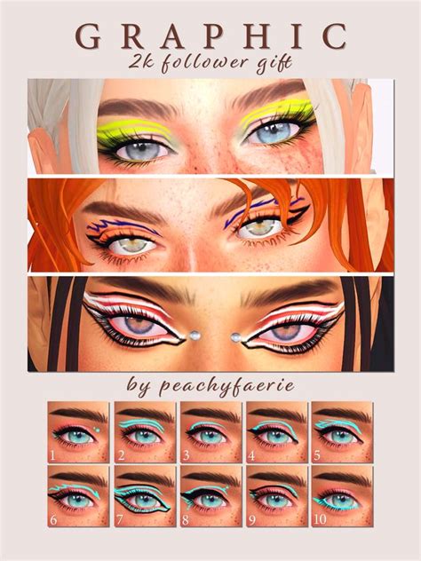 Graphic An Eyeliner Collection By Peachyfaerie Patreon Sims 4