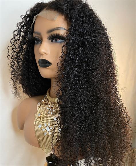 Virgin Afro Kinky Curly Lace Closure Hair Wig C Wig For Etsy