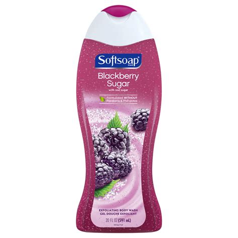 Softsoap Exfoliating Body Wash Blackberry Sugar Scrub 20 Ounce