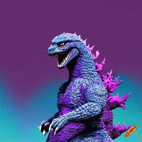 Purple And Blue Godzilla Monster On Craiyon