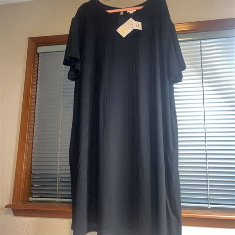 Nwt 3xl 3x Lularoe Roselyn Dress Flutter Sleeve Solid Black Ribbed Ebay