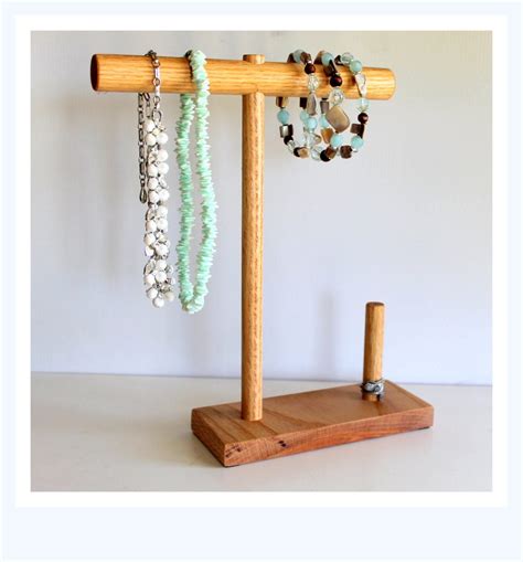 Wooden Jewelry Organizer Mens Jewerly Rack Necklace Holder