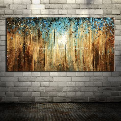 Hand Painted Canvas Oil Paintings Modern Abstract Tree Oil Painting On Canvas Wall Picture For