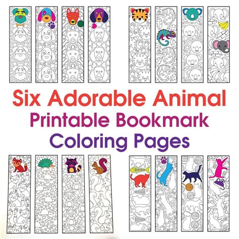 7 Best Free Printable Animal Bookmarks To Color Cute Farm Animal