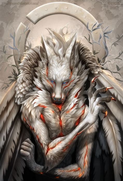 Wolf Angel Werewolf Art Werewolf Furry Art