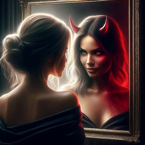 Premium Ai Image The Dark Side Of Her The Woman And The Mystery Of The Mirror