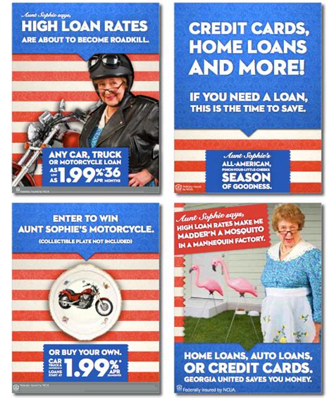 Used car auto loan rates provided by bankrate.com. Aunt Sophie: The Unexpected Credit Union Spokeswoman