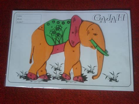 Sketsa Gambar Gajah Untuk Kolase Pulp