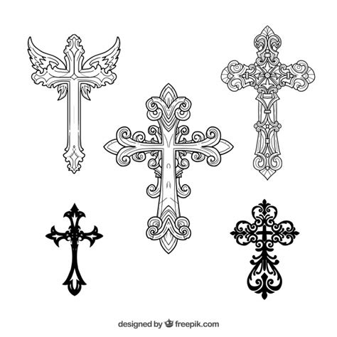 More images for cruz tattoo dibujo » Cruz ornamental desenhada mão | Vetor Grátis