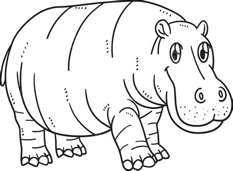 Mother Hippo Isolated Coloring Page For Kids Coloring Book Hipopotamus