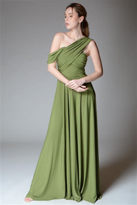 Margot Draped Strap Gown Chartreuse Hemlock Clothing