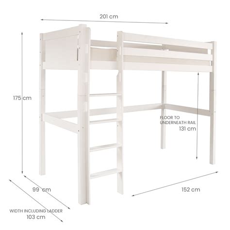 Classic Beech High Sleeper With Chest Of Drawers And Futon Pure White Blue Bunk Bed With