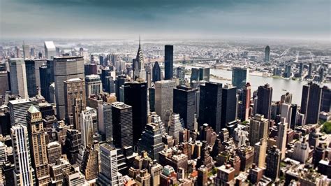 Urban City Blurred New York City Tilt Shift Chrysler Building