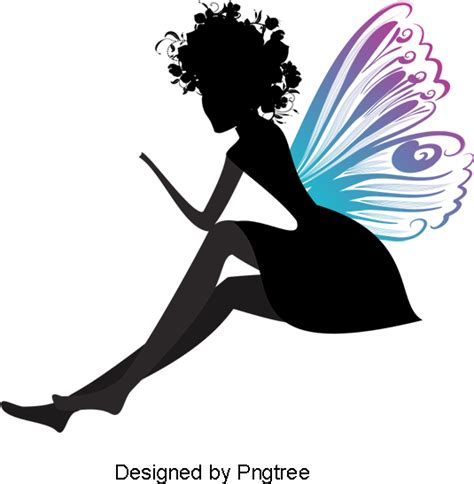 Butterfly Flower Woman Vector Illustration Material Butterfly Girl