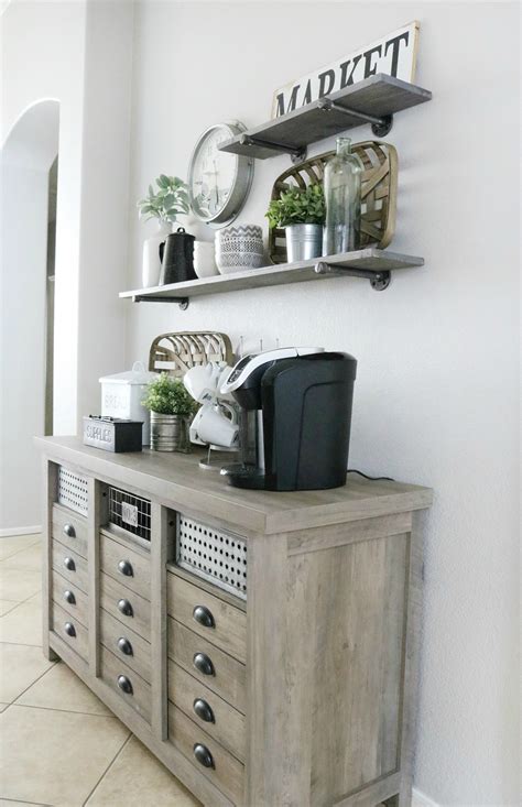 We just moved into an old farmhouse and i can't wait to do some decorating! Modern Farmhouse Inspired Coffee Bar Station - The Crafted ...