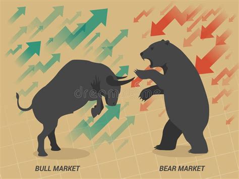 Bear And Bull Market Cartoon Stock Illustration Illustration Of