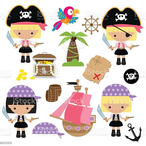 Pirate Girl Vector Illustration Stock Illustration Download Image Now