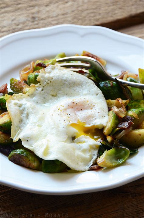 Brussels Sprout And Bacon Hash With Fried Egg Paleo Recipe