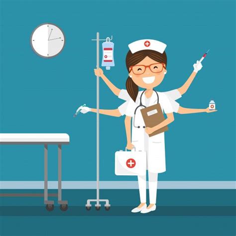 enfermeira multitarefa no hospital vetor premium equipo de enfermeria hospitales enfermera