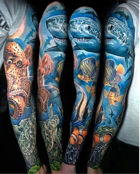 Tatto Oceano Colorful Sleeve Tattoos Sleeve Tattoos Nautical Tattoo Sleeve