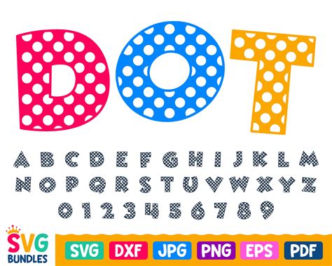 Dotted Font Svg Polka Dot Letters Svg And Numbers Svg Etsy