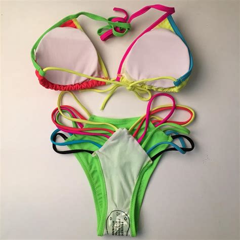 Sexy Bikinis Set Women Bandage Swimwear Triangle Bikini Push Up Swimwe