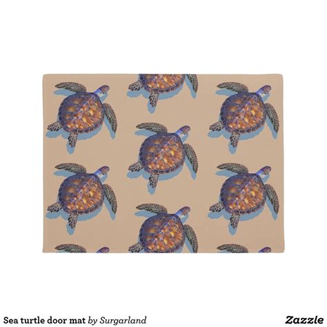 Sea Turtle Door Mat Zazzle Com Door Mat Personalized Door Mats