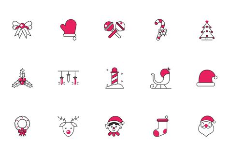 Bundle Of Happy Merry Christmas Icons 4415631 Vector Art At Vecteezy