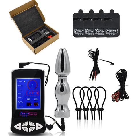 electric shock toys with anal vaginal plug 4 penis rings and patch massager medical themed